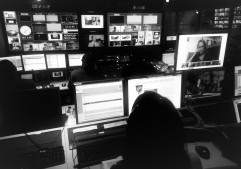 In control room during live broadcast of The Stream on Al Jazeera America network.