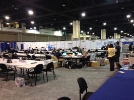 Media work area at the 2012 Democratic Convention