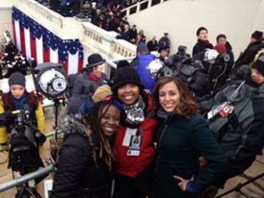 Field producing Hearst Television coverage of President Obama's second inauguration.